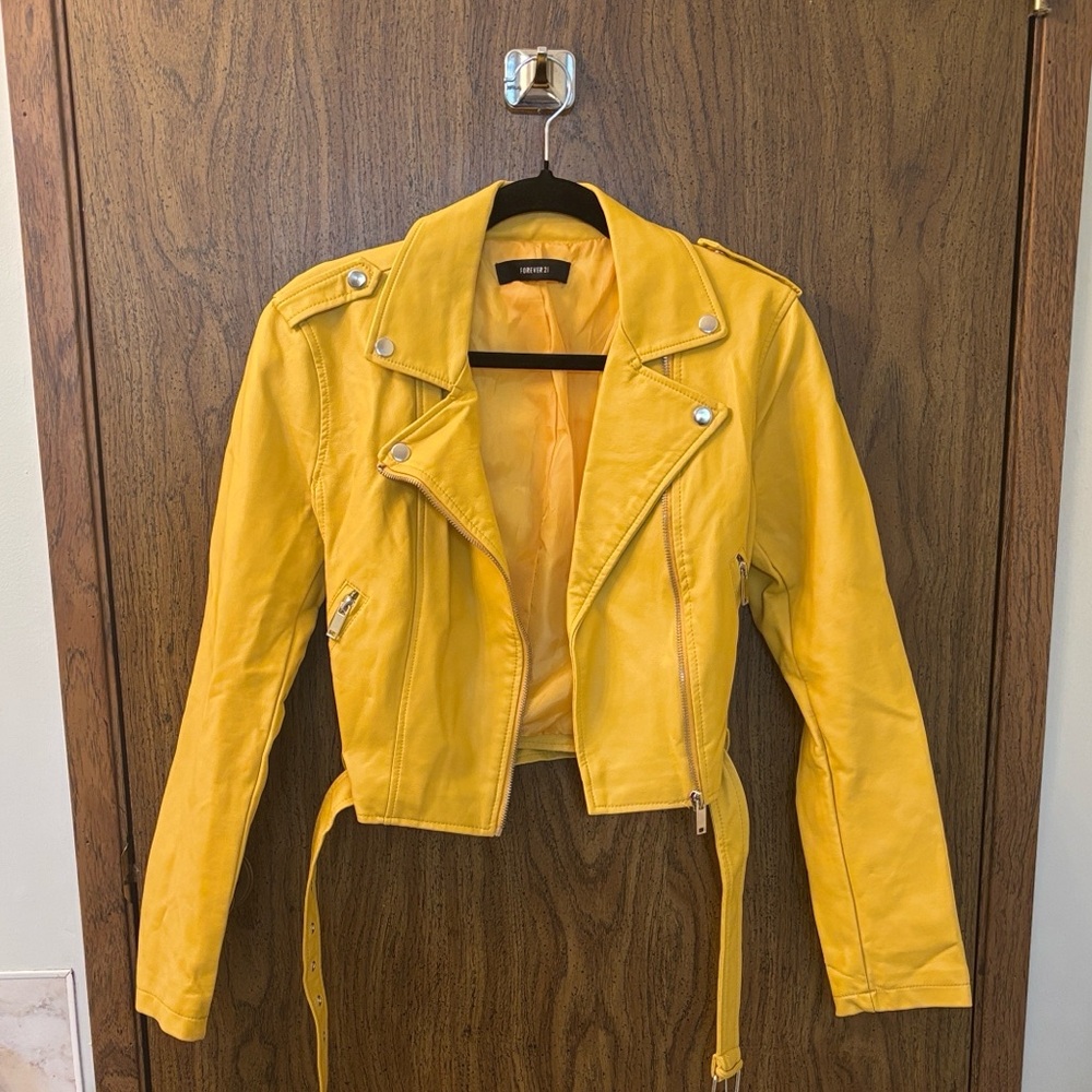 Forever 21 Mustard Faux leather Jacket